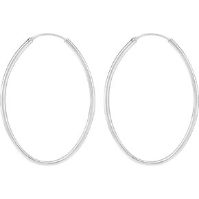 AeraVida Large Modern Ovals .925 Sterling Silver Statement Big Hoop Earrings | Hoop Earrings | Earrings For Women | Sterling Silver Hoop Earrings | Silver Statement Hoop Earrings