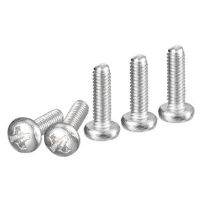 M5x30mm Pan Head Machine Screws, 50Pcs 304 Stainless Steel, Phillips Drive, Metric Coarse Full Thread, Bright Finish, Screws Bolts Kit