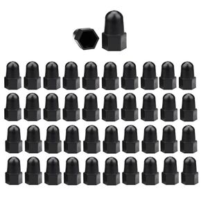 50 Pcs Hex Nut Bolt Covers, Black M16*24 * 50 Bolt Dome Caps Cover, Plastic Higher Dome Bolt Nut Protection Caps Cover for Bolts, Hex Hexagon Screws