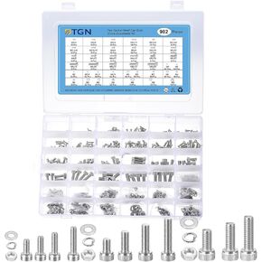 982Pcs Metric Screw Assortment, M2 M2.5 M3 M4 M5 M6 Bolts and Nuts Kit, 304 Stainless Steel Hex Socket Head Cap Screws Bolt Set with Wrench for 3D Printing DIY in Saudi Arabia