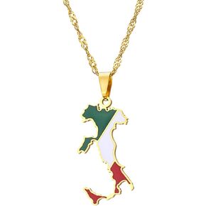 Fashion Republic of Italy Map Necklace Stainless Steel Italian Pendant Necklace