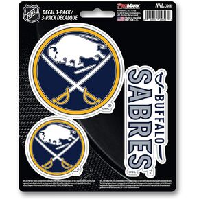 Fanmats NHL Buffalo Sabres Team Decal, 3-Pack , Blue