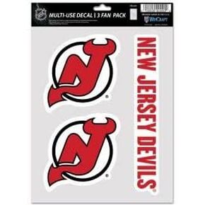 ملصق Wincraft NHL New Jersey Devils متعدد الاستخدامات، 3 عبوات، ألوان الفريق، مقاس واحد