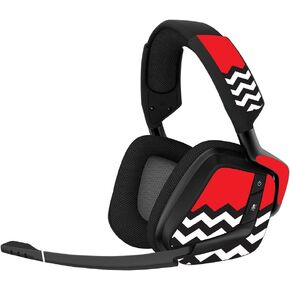 MightySkins Skin Compatible with Corsair Void Pro Gaming Headset - Red Chevron | Protective, Durable, and Unique Vinyl Decal wrap Cover | Easy to Apply, Remove, and Change Styles | Made in The USA