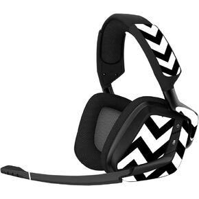 MightySkins Skin Compatible with Corsair Void Pro Gaming Headset - Black Chevron | Protective, Durable, and Unique Vinyl Decal wrap Cover | Easy to Apply, Remove, and Change Styles | Made in The USA