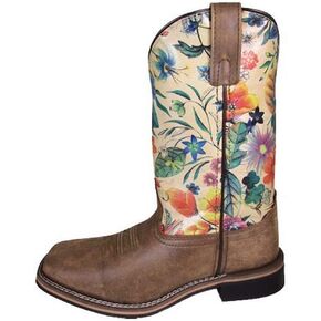 حذاء Smoky Mountain النسائي Blossom Western Boot بمقدمة مربعة - 6024