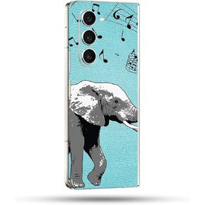 MightySkins Skin Compatible with Samsung Galaxy Z Fold 5 Full Wrap - Musical Elephant | Protective, Durable, and Unique Vinyl Decal wrap Cover | Easy to Apply & Change Styles | Made in The USA