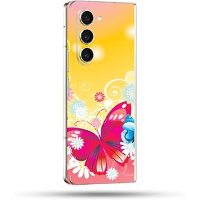 MightySkins Skin Compatible with Samsung Galaxy Z Fold 5 Full Wrap - Floral Butterfly | Protective, Durable, and Unique Vinyl Decal wrap Cover | Easy to Apply & Change Styles | Made in The USA