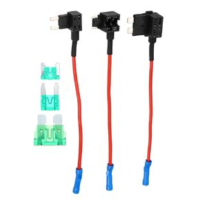 uxcell 1 Set Universal 3pcs Car Fuse Tap Add a Circuit Adapter 12V with 3pcs 15A Standard Mini Low Profile Mini Blade Type Fuse