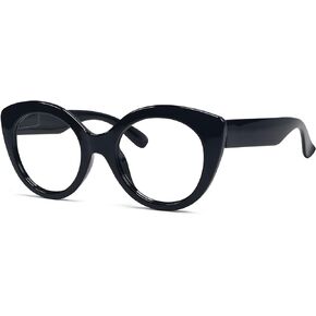 Eyekepper Round Reading Glasses for Women Large Frame Readers - Black +2.25