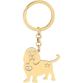 Cute Stainless Steel Dog Keychain Pets Dog Gifts for Dog Lovers Women Girls Puppy Keyring Car Key Purse Charms