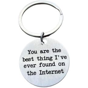 You're The Best Thing I Found on Internet, Keychain for Boyfriend, Gift for Boyfriend, Long Distance Relationship Gifts, Husband Birthday Gift Ideas, Girlfriend Gift, BF Gifts
