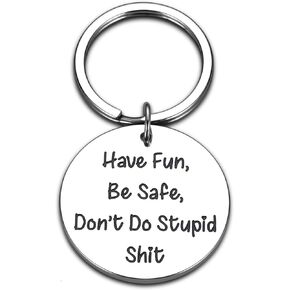 Gifts for Teen Girls Boys Easter Basket Stuffers Valentines Day Gifts for Son Daughter 16th 18th 21st Birthday Gifts from Mom Funny Don't Do Stupid Poop Keychain for Teen Girls Boys Graduation Gifts