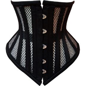 Women's Under bust Heavy Duty Steel Boned Waist Trainer Shaper Mesh Short Torso Corset in Saudi Arabia