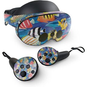 MightySkins Glossy Glitter Skin Compatible with Meta Quest Pro - Tropical Fish | Protective, Durable High-Gloss Glitter Finish | Easy to Apply, Remove, and Change Styles | Made in The USA