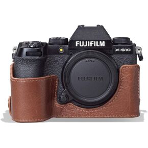 MegaGear MG1961 Ever Ready Genuine Leather Camera Half Case Compatible with Fujifilm X-S10 - Black