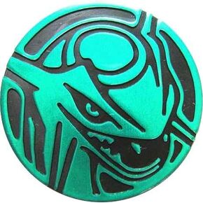 Rayquaza EX Coin from the Pokemon Trading Card Game (Large Size) - Green