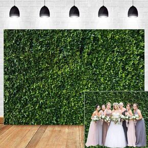 9x6FT Vinyl Natural Green Leaves Grass Picture Photography Backdrop for Spring Summer Wedding Birthday Party Banner Supplies Indoor Outdoor Photo Studio Background Booth Props
