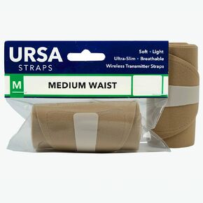 URSA Waist Strap - Ultra Slim, Breathable & Stretchy Microphone Transmitter Straps. Compatible with Most Transmitter/Receivers (Beige, Medium Waist - Small Pouch)