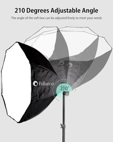 مجموعة إضاءة Softbox، 2X 150W E27 لمبات 3000-6500K، 27.5 بوصة احترافية للتصوير الفوتوغرافي المثمن صناديق إضاءة الاستوديو المستمرة للصور الفوتوغرافية العصرية والفيديو على YouTube البث المباشر in Saudi Arabia