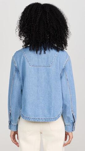 Madewell Women's Denim Long Sleeve Crop Shirt in Dayview Wash in Saudi Arabia