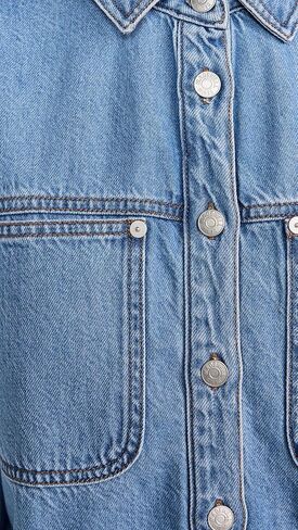 Madewell Women's Denim Long Sleeve Crop Shirt in Dayview Wash in Saudi Arabia