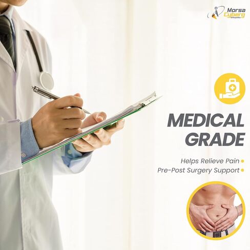 حزام الفتق الإربي من Morsa Cyberg للرجال والنساء - غلاف دعم الفتق، تخفيف آلام الفخذ، منع الفتق الإربي قبل الجراحة، وسادة ضغط قابلة للإزالة، شريط فيلكرو قابل للتعديل وحزام / يسار (بيج، S / M) in Saudi Arabia