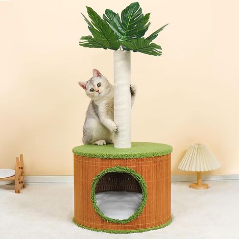 عمود خدش للقطط مقاس 81.28 سم مع شقة للقطط الداخلية للبالغين، عمود خدش طويل للقطط الكبيرة، شجرة عمود خدش القطط in Kuwait