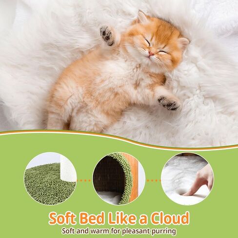 عمود خدش للقطط مقاس 81.28 سم مع شقة للقطط الداخلية للبالغين، عمود خدش طويل للقطط الكبيرة، شجرة عمود خدش القطط in Kuwait