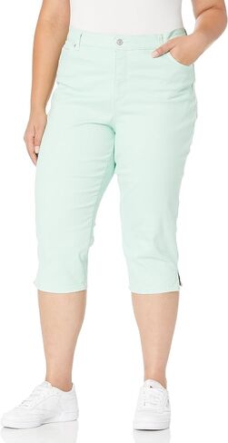 Gloria Vanderbilt Women's Amanda Capri Jean, Jade Breeze-Rivets, 10 Petite in Kuwait