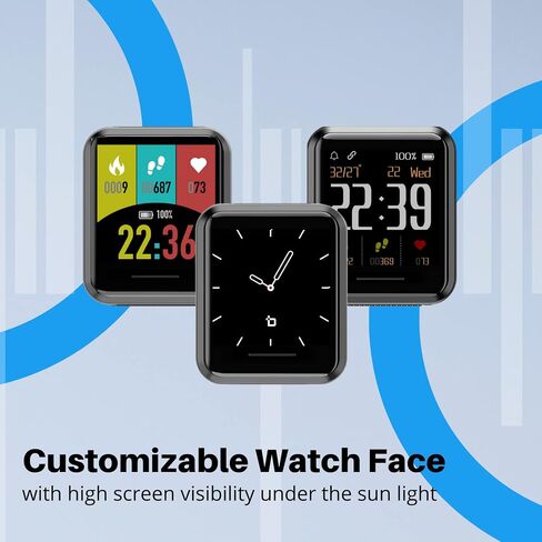 Beantech S3 Smart Watch, Fitness Watch for Men, Fitness Tracker & Heart Rate Monitor, IP68 Waterproof Smartwatch, Compatible Android & iOS Smartphone, Touch Screen Watch Bundle with 3 Extra Straps in Saudi Arabia