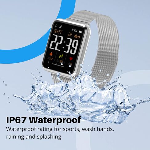 Beantech S3 Smart Watch, Fitness Watch for Men, Fitness Tracker & Heart Rate Monitor, IP68 Waterproof Smartwatch, Compatible Android & iOS Smartphone, Touch Screen Watch Bundle with 3 Extra Straps in Saudi Arabia