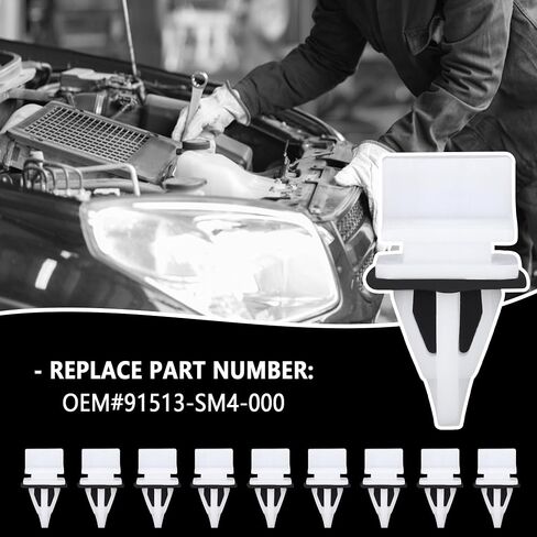 50PCS Car Door Panel Clips,Nylon Rocker Panels Automotive Clips Compatible with Honda Accord,Civic,Acura Legend,MDX,Car Retainer Clips Replacement OEM#91513-SM4-000 in Saudi Arabia