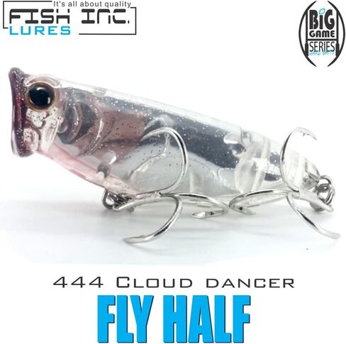Fish Inc Fly Half 80mm Floating Popper Hardbait for Saltwater and Freshwater in Saudi Arabia