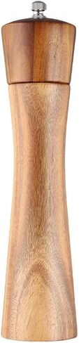 8.5 Inch Acacia Wooden Salt and Pepper Grinder with Adjustable Ceramic Grinding Mechanism - Refillable Salt and Pepper Mills in Kuwait