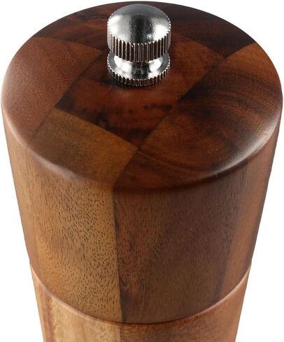 8.5 Inch Acacia Wooden Salt and Pepper Grinder with Adjustable Ceramic Grinding Mechanism - Refillable Salt and Pepper Mills in Kuwait