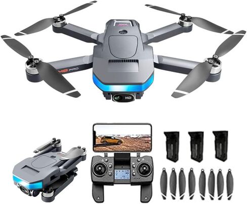 طائرات بدون طيار GPS مع كاميرا 4K للبالغين المبتدئين/الأطفال، مدة طيران طويلة 75 دقيقة، ناقل الحركة 5G FPV RC كوادكوبتر مع محركات بدون فرش، لا يوجد تجنب العوائق، نظام تحديد المواقع للعودة إلى المنزل، اتبعني، تتضمن 3 بطاريات in Kuwait