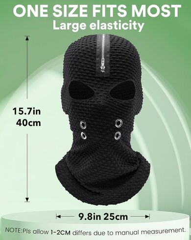 Distressed Balaclava 2 Hole Shiesty Mask Full Face Knitted Balaclava for Men Women-Punk Rock Accessories Fuzzy Ski Mask in Saudi Arabia