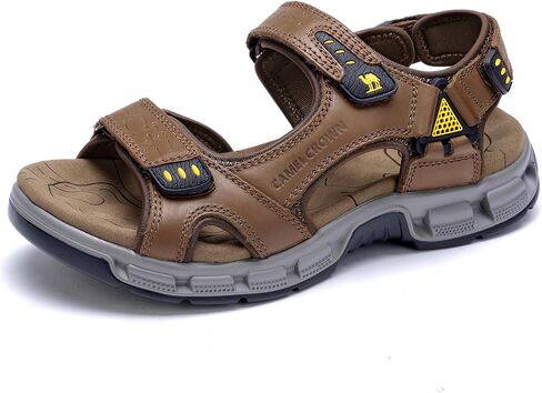 CAMEL CROWN Men's Hiking Sandals Leather Athletic Walking Non-slip Sandals For Man Soft Cushion Beach Water Fisherman Sandal in Saudi Arabia