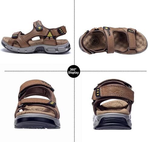 CAMEL CROWN Men's Hiking Sandals Leather Athletic Walking Non-slip Sandals For Man Soft Cushion Beach Water Fisherman Sandal in Saudi Arabia