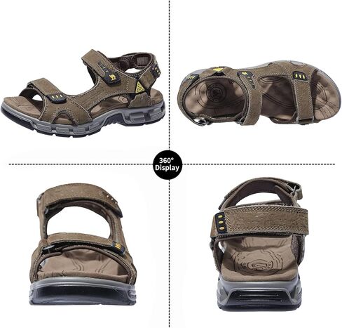 CAMEL CROWN Men's Hiking Sandals Leather Athletic Walking Non-slip Sandals For Man Soft Cushion Beach Water Fisherman Sandal in Saudi Arabia