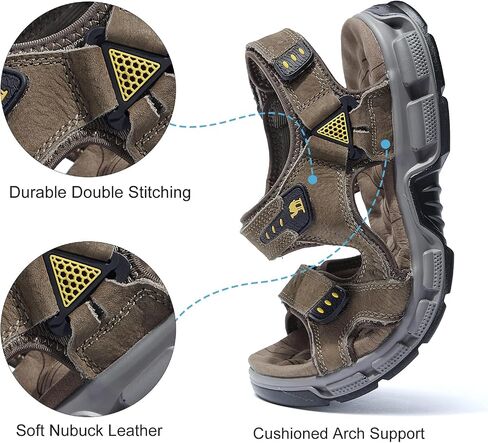 CAMEL CROWN Men's Hiking Sandals Leather Athletic Walking Non-slip Sandals For Man Soft Cushion Beach Water Fisherman Sandal in Saudi Arabia