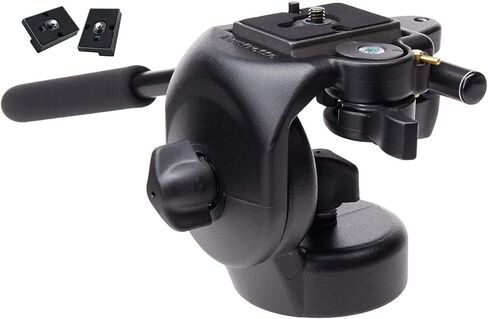 Manfrotto 128RC Micro Fluid Head with 200PL 14 RC2 Rapid Connector Plate, Bundled with Two ZAYKiR Quick Release Plates for The RC2 Rapid Connect Adapter in Saudi Arabia