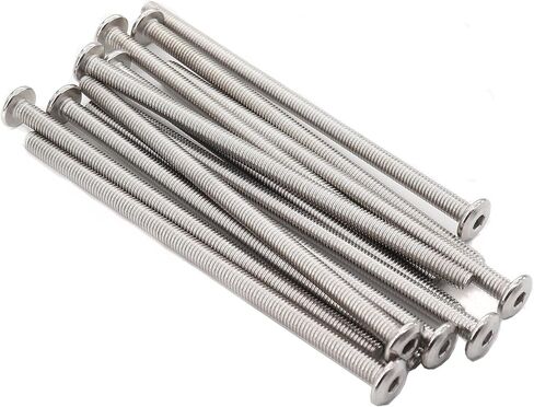 12-Pack M6x110mm Flat Allen Bolt Joint Connecting Bolts Screws 304 Stainless Steel for Furniture Connecting Table Bed in Kuwait