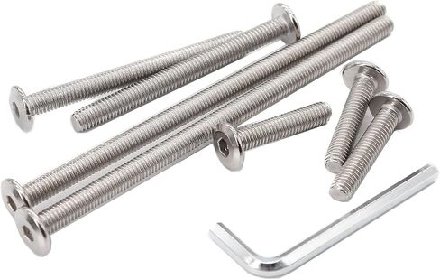 12-Pack M6x110mm Flat Allen Bolt Joint Connecting Bolts Screws 304 Stainless Steel for Furniture Connecting Table Bed in Kuwait