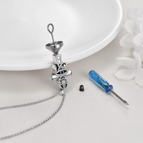 YFN Ankh Cross Necklace من الفضة الاسترليني قلادة عين حورس المصرية للحماية الدينية هدايا مجوهرات للنساء والرجال in Saudi Arabia