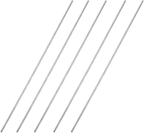 Uxcell 1.5 مم × 150 مم 304 قضيب مستدير من الفولاذ المقاوم للصدأ للحرف اليدوية - 5 قطع in Kuwait