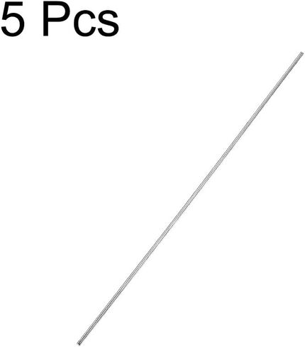 Uxcell 1.5 مم × 150 مم 304 قضيب مستدير من الفولاذ المقاوم للصدأ للحرف اليدوية - 5 قطع in Kuwait