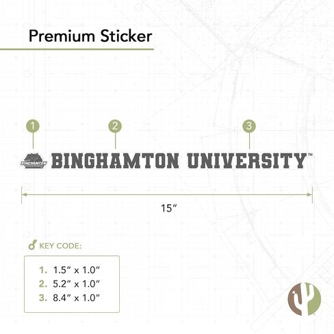 Desert Cactus Binghamton University Bearcats Name Logo Vinyl Decal Laptop Water Bottle Car Scrapbook (15 Inch Sticker) in Saudi Arabia