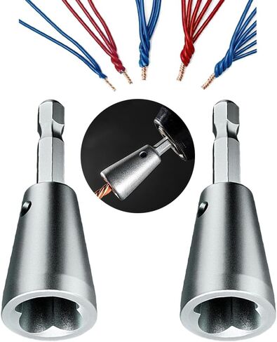 Wire Twister Tool for Drill, 2 Pcs Alloy Steel Hex Shank Cable Wire Twisting for Electrical Power Drill Drivers Tools in Kuwait